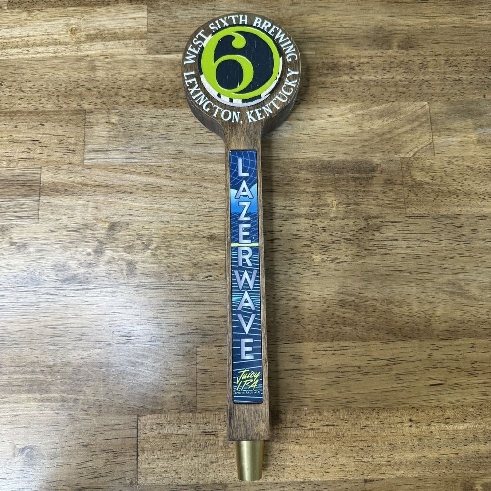 West Sixth Brewing Lazurwave Tap Handle Lexington KY Juicy IPA Wood Draft - Picture 1 of 10